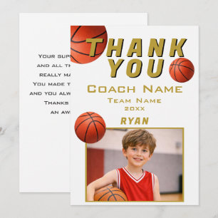Basketball-Foto-Spieler-Team-Trainer Dankeskarte