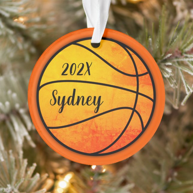Basketball Foto Vorlage Weihnachtsgeschenk Runde W Ornament (Baum)