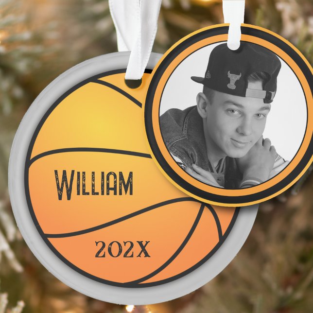 Basketball Foto Vorlage Weihnachtsgeschmack Ornament (Von Creator hochgeladen)