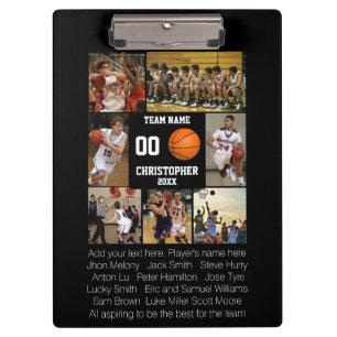 Basketball-Fotocollage-Fleece-Decke Klemmbrett