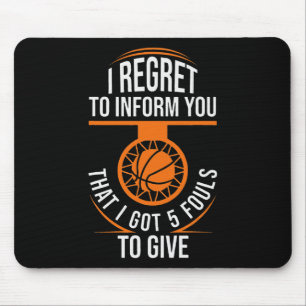 Basketball Fouls Zitat Funny Basketball 5 Foul Cha Mousepad