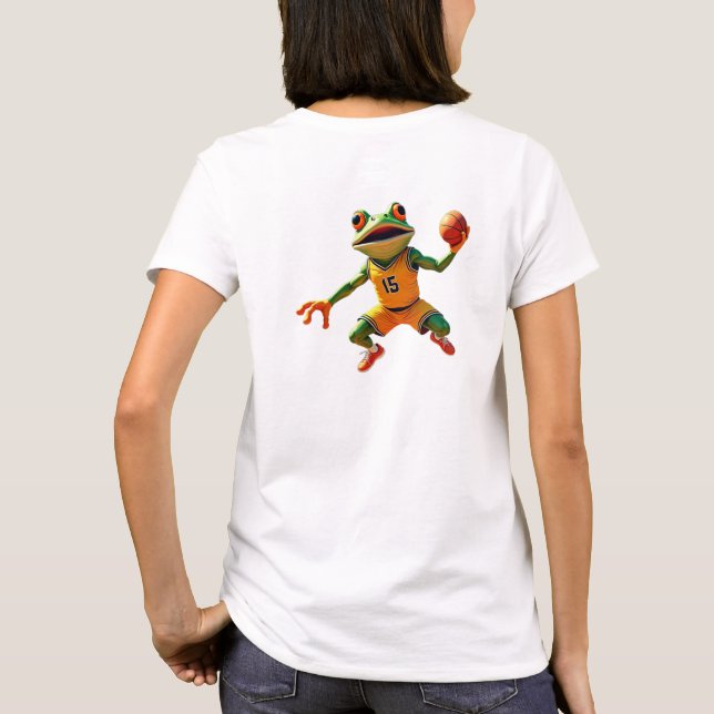 Basketball Frog femme blanc T-shirt dos (Dos)