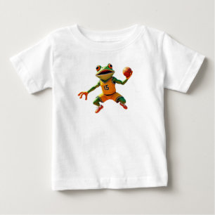 Basketball Frosch Baby weißes Hemd T-shirt