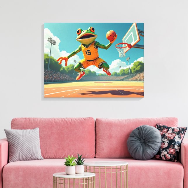 Basketball-Frosch-Leinwand Leinwanddruck (Insitu (Wohnzimmer))