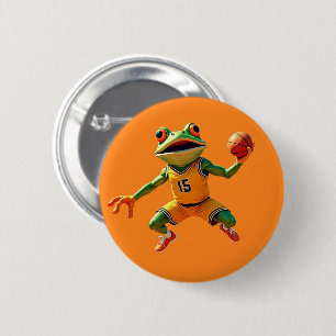Basketball Frosch orange Knopf Button