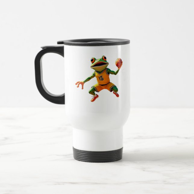 Basketball Frosch rechte Hand Reisebecher (Links)