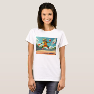 Basketball Froschfrauen Weißer T - Shirt