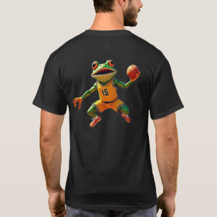 Basketball Froschmänner Schwarzer T - Shirt zurück