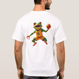Basketball Froschmänner Weiße T - Shirt zurück