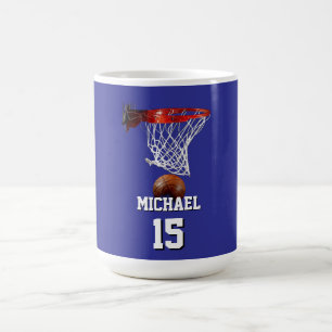 Basketball Fügen Sie Ihren Namen und Ihre Nummer P Kaffeetasse