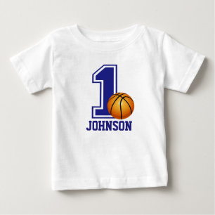 Basketball für den 1. Geburtstag Personalisiert Baby T-shirt