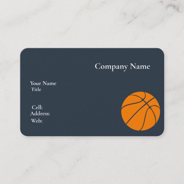 Basketball für eine weiße Vorlage Visitenkarte (Vorderseite)