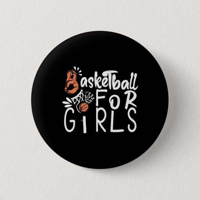 Basketball für Mädchen Button (Vorderseite)