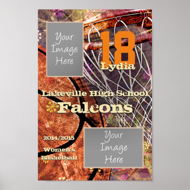 Basketball für Mannschaft und Foto Poster (Vorne)