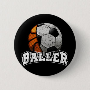Basketball Fußball Lustig Button