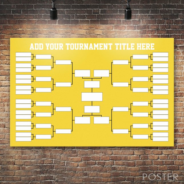 Basketball Fußball Sportturnier Klammer Poster (Custom Tournament Bracket)