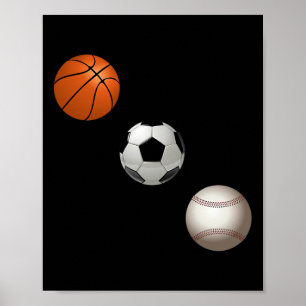 Basketball Fußball und Baseball sind meine Lieblin Poster