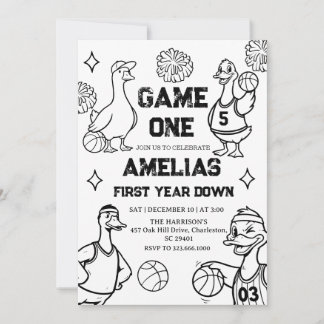 Basketball Gans 1. Geburtstag Amerikanischer Sport Einladung