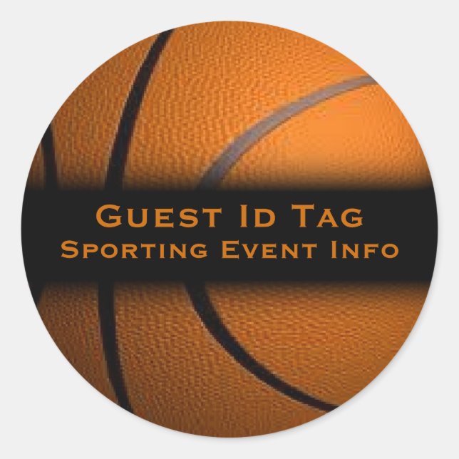 Basketball Gast ID Tags Event Stickers (Vorderseite)