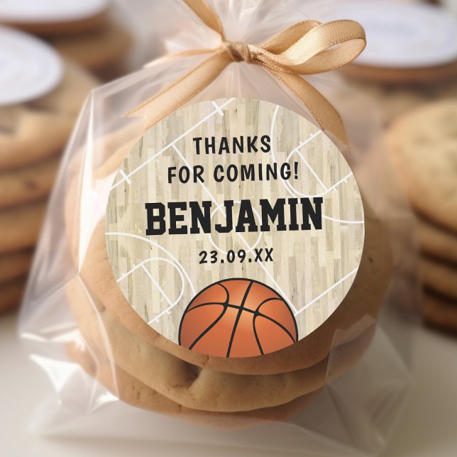 Basketball Gastgeschenk Runder Aufkleber (Von Creator hochgeladen)