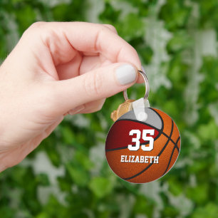 Basketball-Gastgeschenke in Rot-Grautönen Schlüsselanhänger