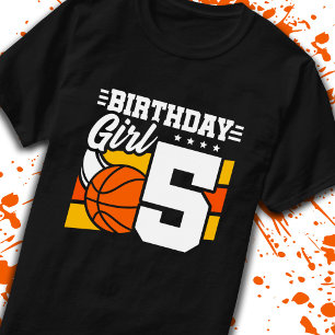 Basketball Geburtstag 5 Jahre Altes Mädchen 5. Geb T-Shirt