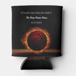 Basketball Geburtstag / Bachelorfeier Black Orange Dosenkühler