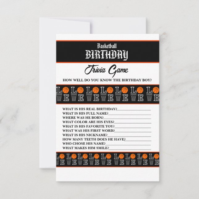 Basketball Geburtstag Basketball Party Game (Vorderseite)