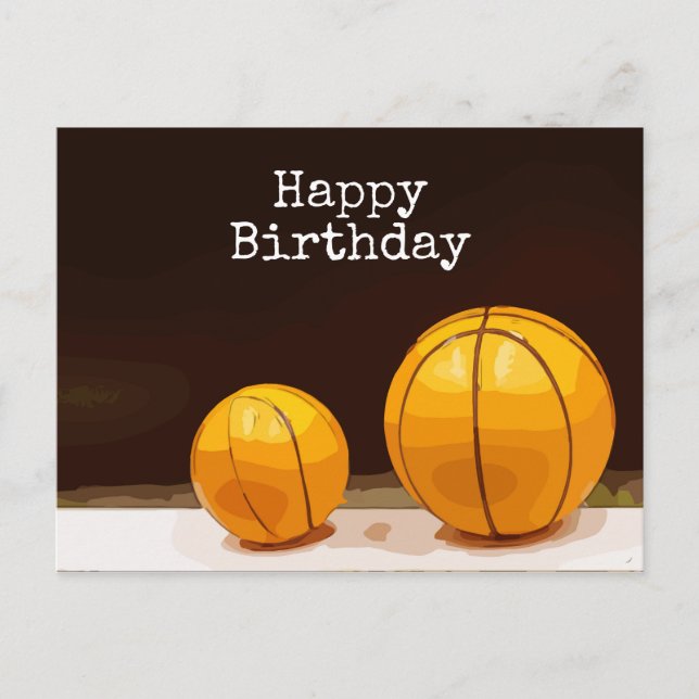 Basketball Geburtstag Postkarte (Vorderseite)