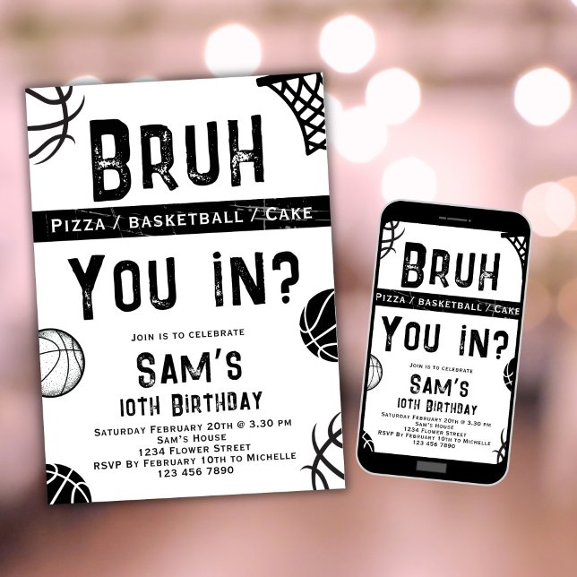 Basketball Geburtstagseinladung Boys Bruh Einladun Einladung (Von Creator hochgeladen)