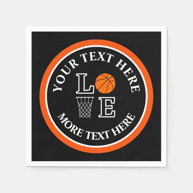 Basketball Geburtstagsgeschenk, Basketball Team Sp Serviette (Vorderseite)