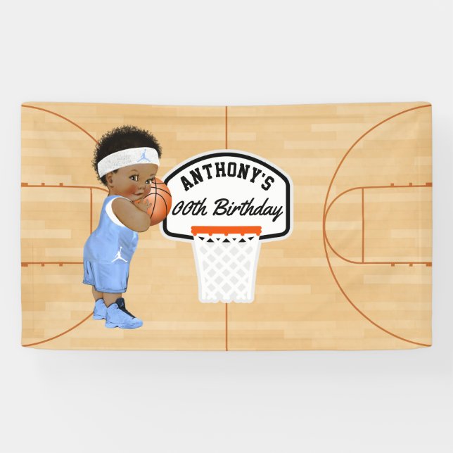Basketball Geburtstagspartei personalisiert Banner (Horizontal)