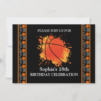 Basketball Geburtstagsparty, Basketball Player Einladung