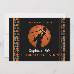 Basketball Geburtstagsparty, Basketball-Spieler In Einladung