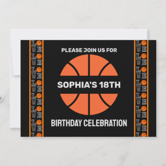 Basketball Geburtstagsparty, Basketball-Spieler In Einladung