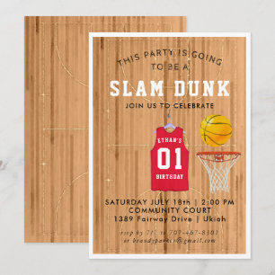Basketball Geburtstagsparty Einladung