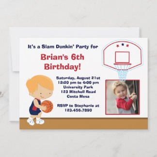 Basketball Geburtstagsparty Einladung