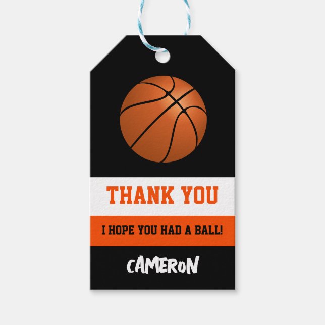 Basketball Geburtstagsparty Geschenkanhänger (Vorderseite)