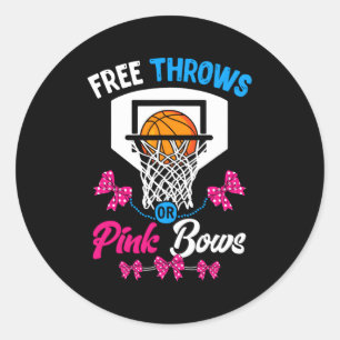 Basketball Gender Reveal Py Free Throws oder K Bow Runder Aufkleber