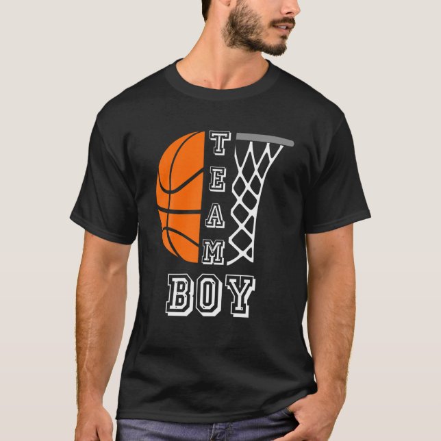 Basketball Gender Reveal Team Boy T-Shirt (Vorderseite)