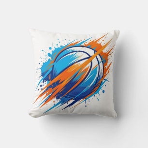 Basketball-Geschenk für Papa Sportfan Blau Orange Kissen