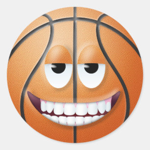 Basketball-Gesicht 2 Runder Aufkleber