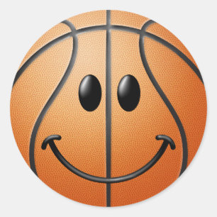 Basketball-Gesicht Runder Aufkleber