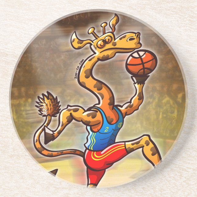 Basketball-Giraffe Getränkeuntersetzer (Vorne)