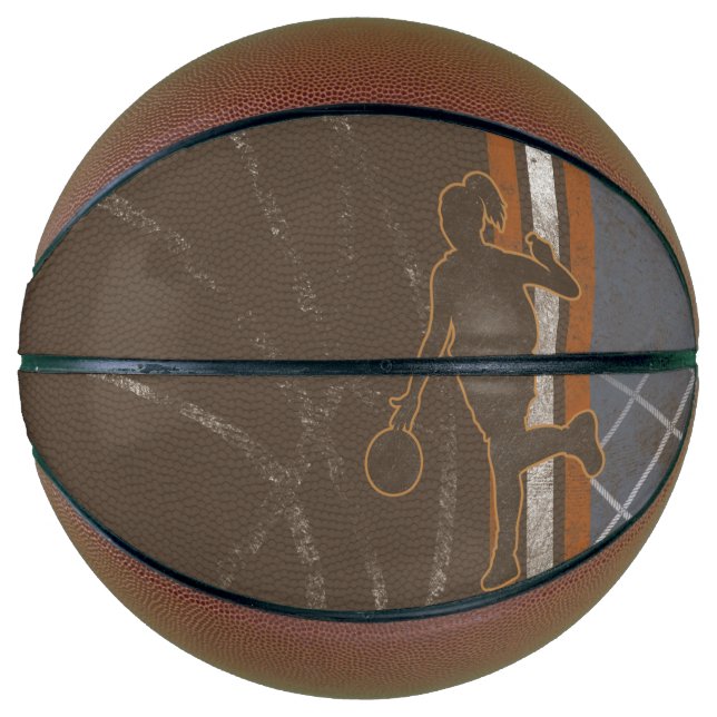Basketball-Girl-Frau personalisieren Basketball (Vorderseite)