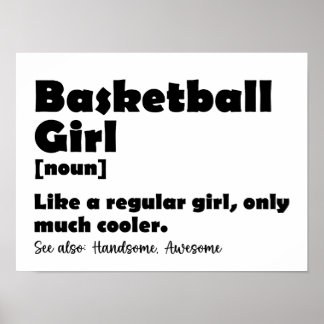 Basketball Girl Funny Dictionary Definition Girls Poster