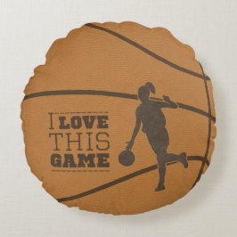 Basketball Girl Game Liebe Rundwurfkissen Rundes Kissen