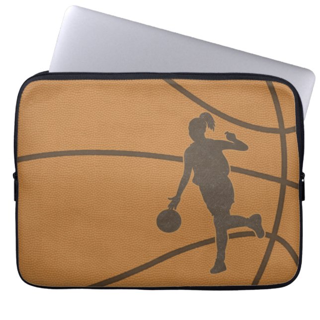 Basketball-Girl-Laptop-Sieb Laptopschutzhülle (Vorderseite)