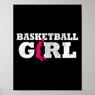 Basketball Girl Player Silhouette Sportgeschenk Poster
