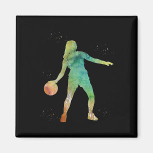Basketball Girl Playing Magnet